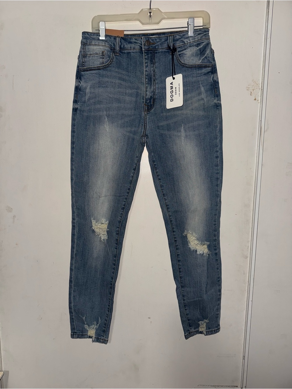Women's Distressed Blue Skinny Jeans